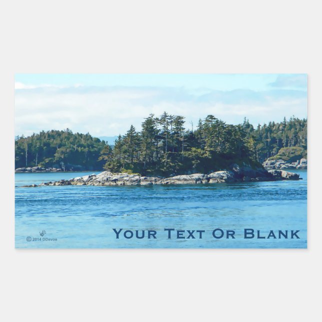 Pegatina Rectangular Isla Salish (Anverso)