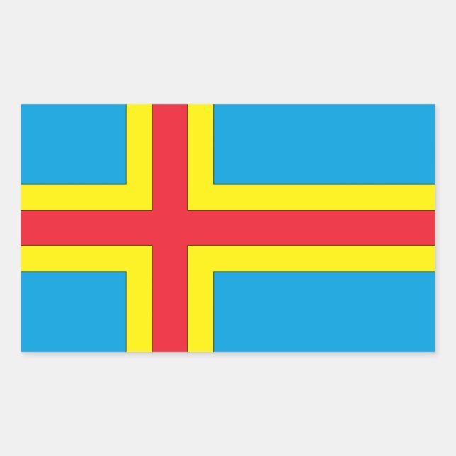 Pegatina Rectangular Islas Aland (Anverso)