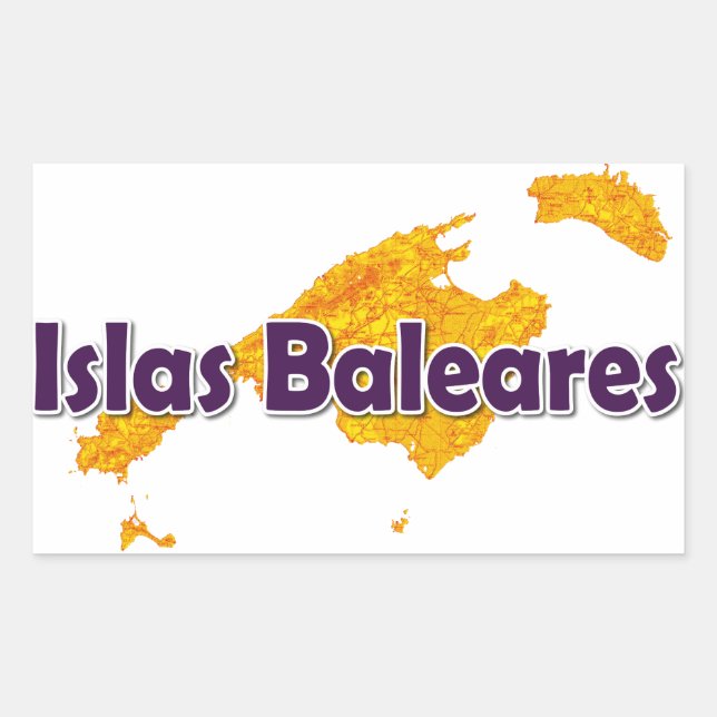 Pegatina Rectangular Islas Baleares (Anverso)