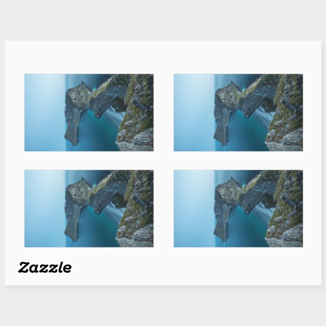 Pegatina Rectangular Islas Lofoten (Hoja)