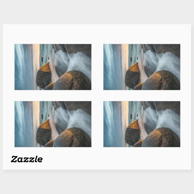 Pegatina Rectangular Islas Lofoten Noruega (Hoja)