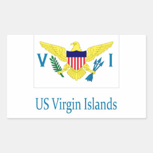 Pegatina Rectangular Islas Vírgenes de los Estados Unidos