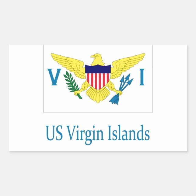Pegatina Rectangular Islas Vírgenes de los Estados Unidos (Anverso)