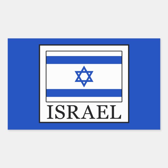 Pegatina Rectangular Israel (Anverso)