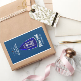 Pegatina Rectangular Israel fuerte - Am Yisrael Chai