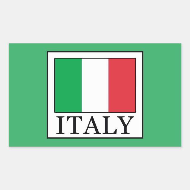 Pegatina Rectangular Italia (Anverso)
