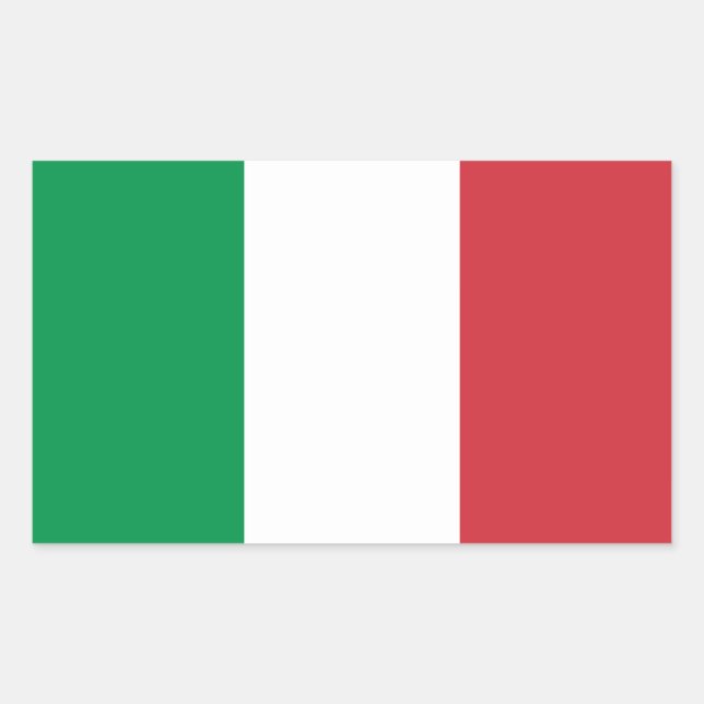 Pegatina Rectangular Italia - Bandera nacional italiana (Anverso)
