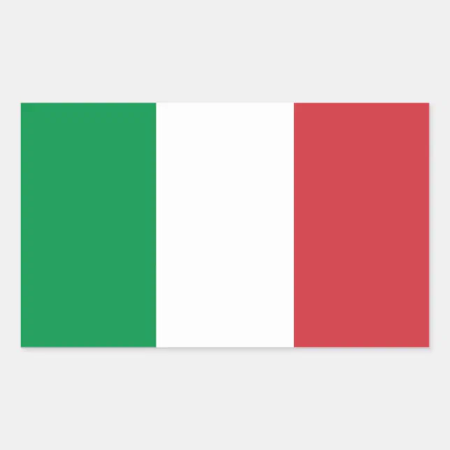 Pegatina Bandera Rectangular De Italia 80x60 Mm | Vinilo Serigráfico De Alta Durabilidad | Para Coche, Maleta O Pared