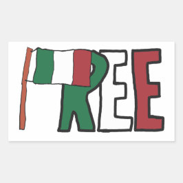 Pegatina Rectangular Italia libre
