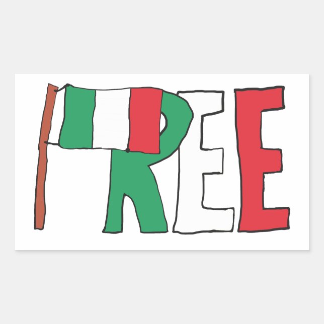 Pegatina Rectangular Italia libre - Italexit (Anverso)