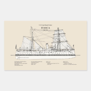 Pegatina Rectangular Itasca de corte USCG - SBD