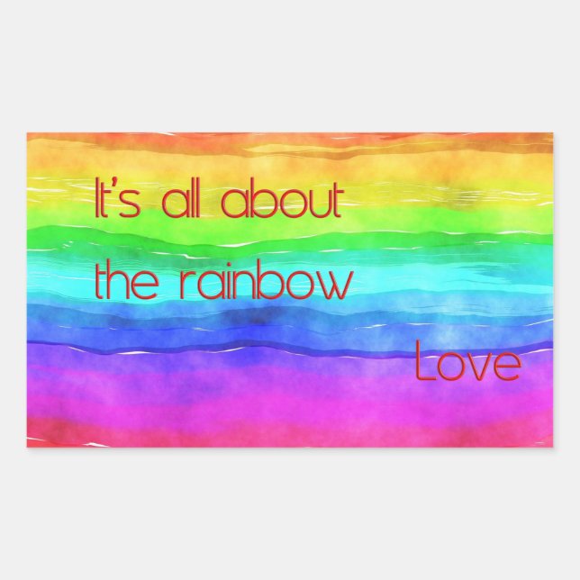 Pegatina Rectangular It's All About The Rainbow Love 03 (Anverso)