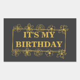 Pegatina Rectangular It's my birthday
