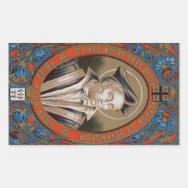 Pegatina Rectangular Ivo de Kermartin (M 005)