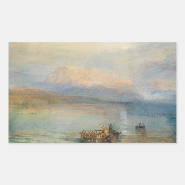 Pegatina Rectangular J. M. W. Turner - El Rigi Rojo (Anverso)