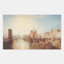 Pegatina Rectangular J.M.W. Turner: Puerto de Dieppe Arte Romántico Ref