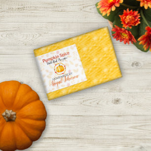 Pegatina Rectangular Jabón Casero Hecho a Mano con Especias de Calabaza