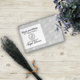 Pegatina Rectangular Jabón casero hecho a mano en blanco y negro | Etiq