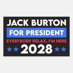 Pegatina Rectangular Jack Burton para la presidencia 2028