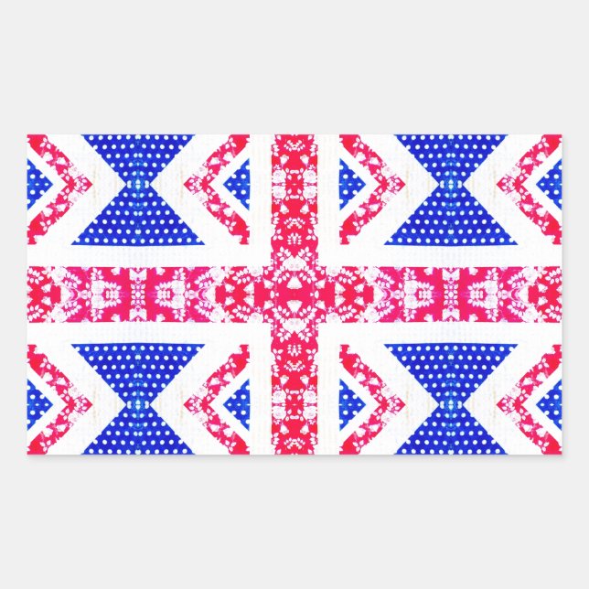 Pegatina Rectangular jack de unión de boho (Anverso)