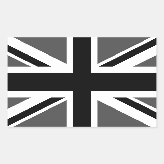 Pegatina Rectangular Jack negro y gris (Anverso)