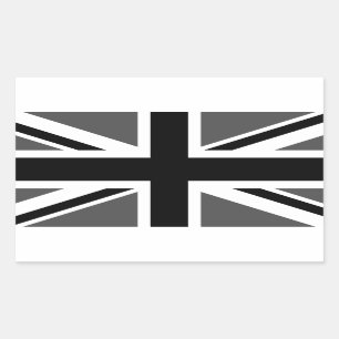 Pegatina Rectangular Jack negro y gris