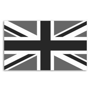 Pegatina Rectangular Jack negro y gris