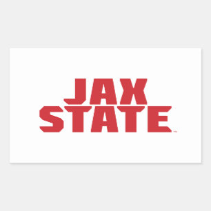 Pegatina Rectangular Jacksonville State University JAX STATE Bold Red