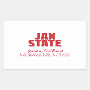 Pegatina Rectangular Jacksonville State University JAX STATE Bold Red