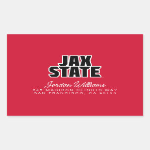 Pegatina Rectangular Jacksonville State University JAX STATE Bold Texto