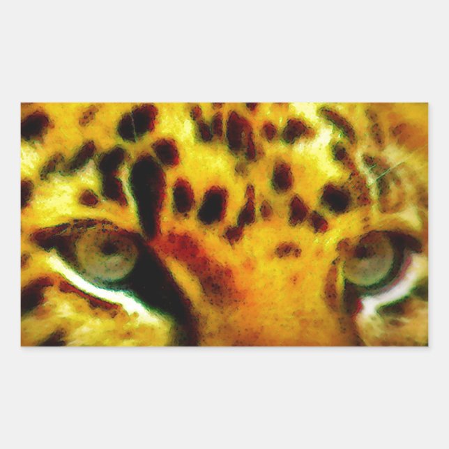 Pegatina Rectangular Jaguar Eyes (Anverso)