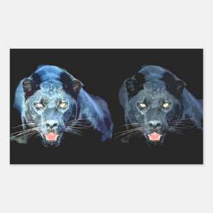 Pegatina Rectangular Jaguar - Pegatinas de Black Panther Rectangle