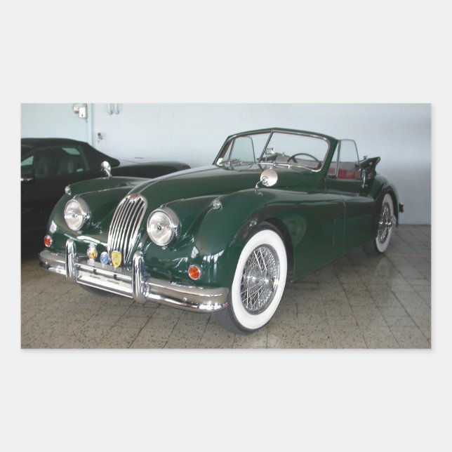 Pegatina Rectangular Jaguar XK 120 (Anverso)