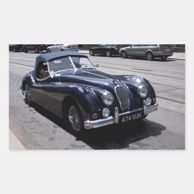 Pegatina Rectangular Jaguar XK 120 (Anverso)