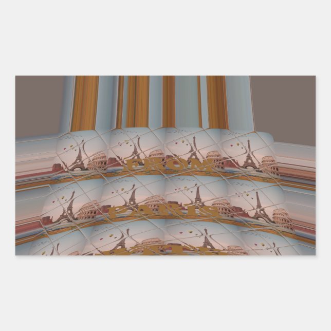 Pegatina Rectangular J'aime Paris ( I Love Paris ) (Anverso)