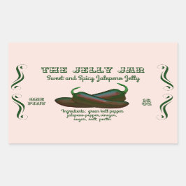Pegatina Rectangular Jalepeno Jelly Home Canning Business Food Label