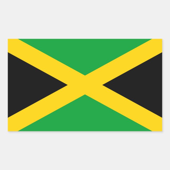 Pegatina Rectangular Jamaica (Anverso)