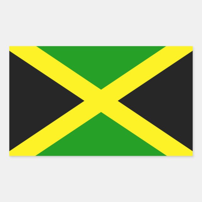 Pegatina Rectangular Jamaica (Anverso)
