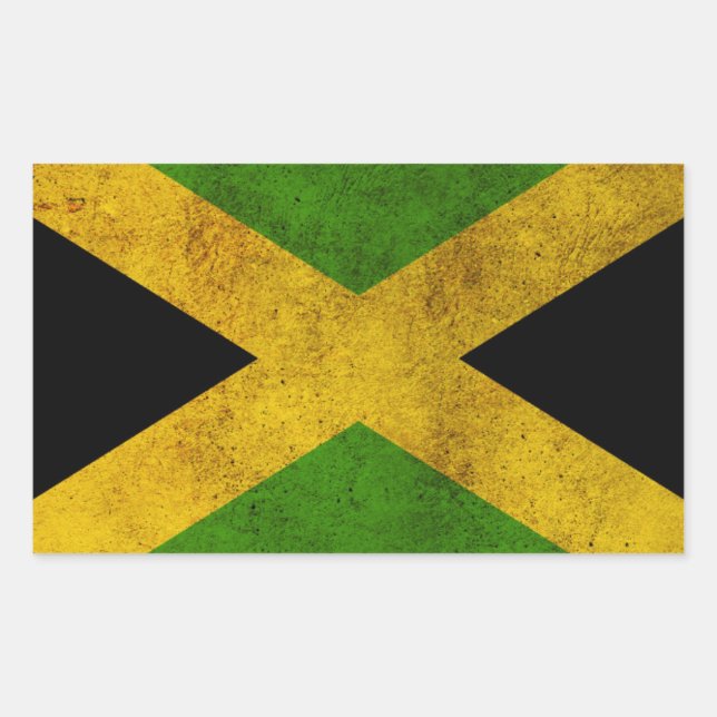 Pegatina Rectangular Jamaica bordadora - Proud Jamaicans (Anverso)