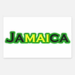 Pegatina Rectangular Jamaica (texto)