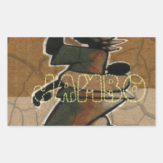 Pegatina Rectangular Jambo Habari Hakuna Matata.