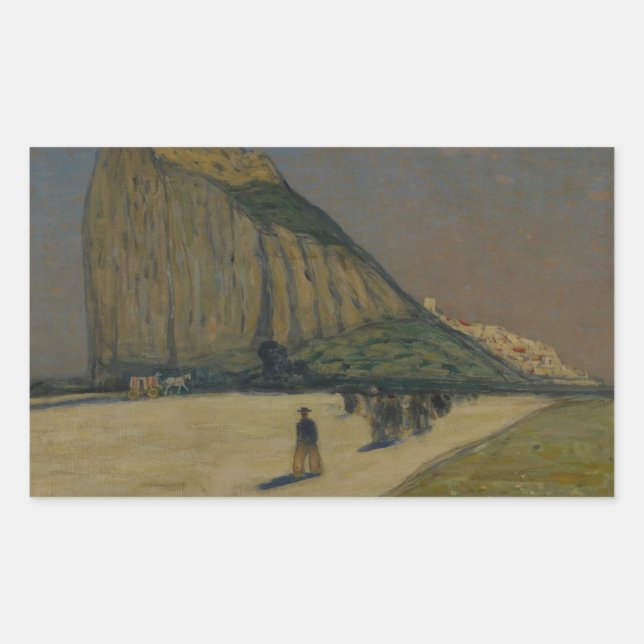 Pegatina Rectangular James Wilson Morrice - Gibraltar (Anverso)