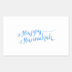 Pegatina Rectangular Jánuca feliz Chanukah HANNUKKAH HANUKA