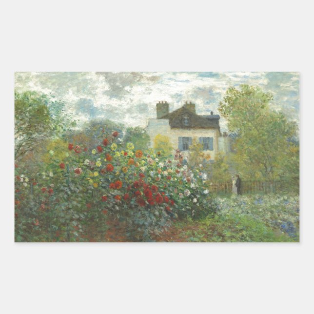 Pegatina Rectangular Jardín de artistas monet en pintura argentina (Anverso)
