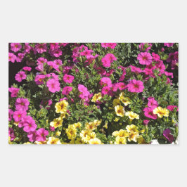 Pegatina Rectangular Jardín de flores