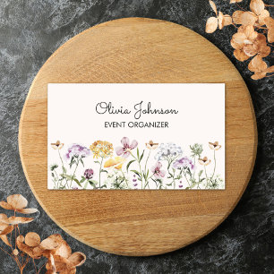 Pegatina Rectangular Jardín de flores silvestres personalizado con nomb