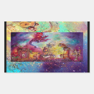 PEGATINA RECTANGULAR JARDÍN DE LAS SOMBRAS PERDIDAS/DEL DRAGÓN ROJO Q