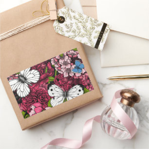 Pegatina Rectangular Jardín de primavera