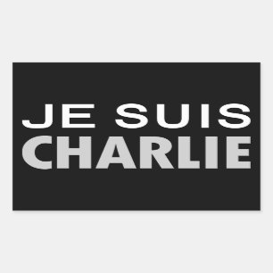 Pegatina Rectangular JE SUIS CHARLIE - gente de la unidad nacional