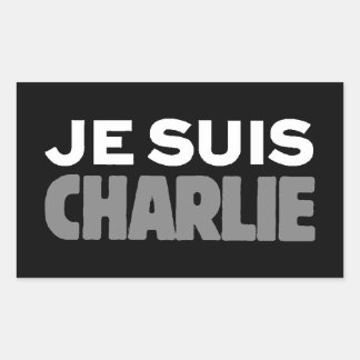 Pegatina Rectangular Je Suis Charlie - Yo soy Charlie Black